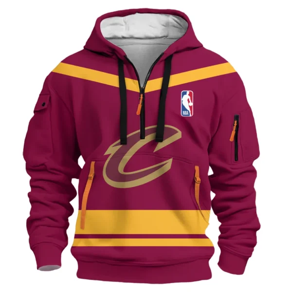 Casual Sports Hoodie Half Zipper, Modern Logo Detail Printing HVN1055 - Image 2
