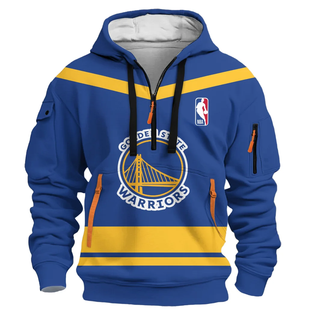 Everyday Hoodie Half Zipper, Athletic-Inspired Logo HVN1055 - Image 2