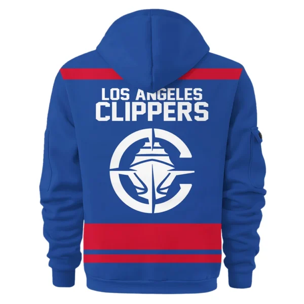 Street-Style Hoodie Half Zipper, Modern Sports Logo HVN1055 - Image 3