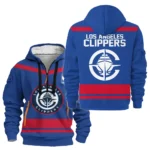 Street-Style Hoodie Half Zipper, Modern Sports Logo HVN1055