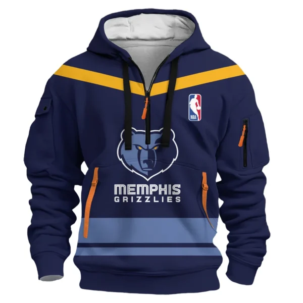 Athletic Half-Zip Hoodie, Team-Style Logo Print Hoodie Gift For Football Fans HVN1055 - Image 2