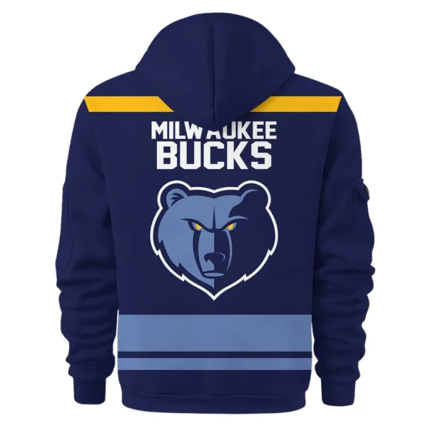 Athletic Half-Zip Hoodie, Team-Style Logo Print Hoodie Gift For Football Fans HVN1055 - Image 3