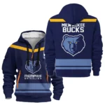 Athletic Half-Zip Hoodie, Team-Style Logo Print Hoodie Gift For Football Fans HVN1055