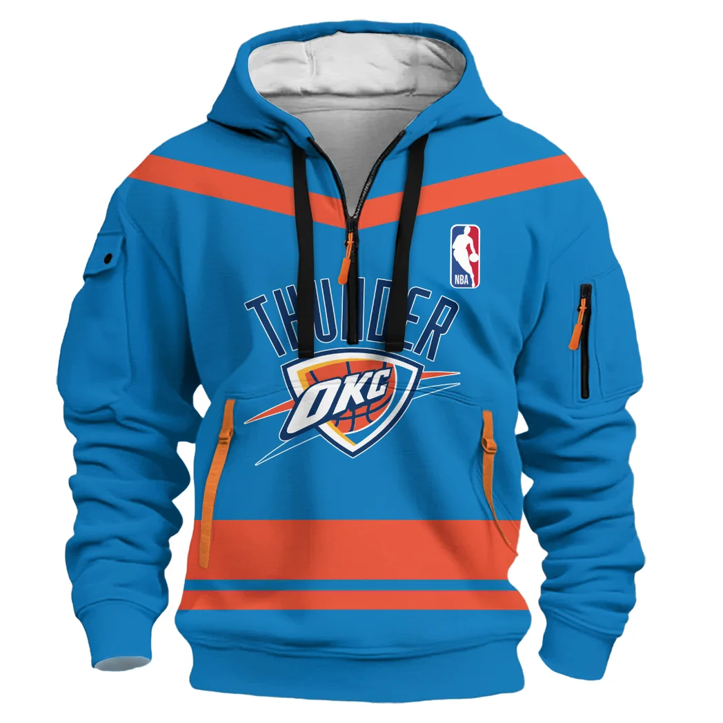 Everyday Hoodie Half Zipper, Athletic-Inspired Logo HVN1055 - Image 2