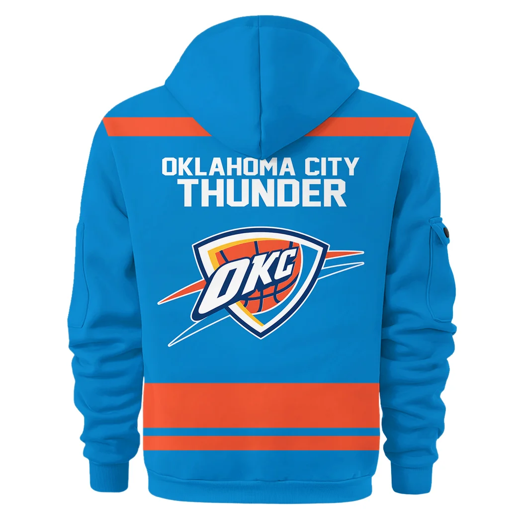 Everyday Hoodie Half Zipper, Athletic-Inspired Logo HVN1055 - Image 3