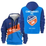 Street-Style Hoodie Half Zipper, Modern Sports Logo HVN1056