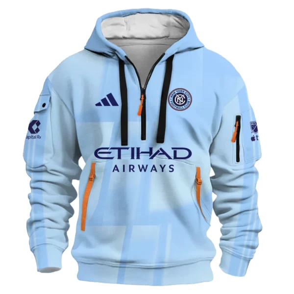 Everyday Hoodie Half Zipper, Athletic-Inspired Logo HVN1056 - Image 2