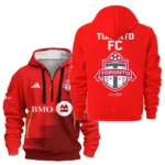 Street-Style Hoodie Half Zipper, Modern Sports Logo HVN1056