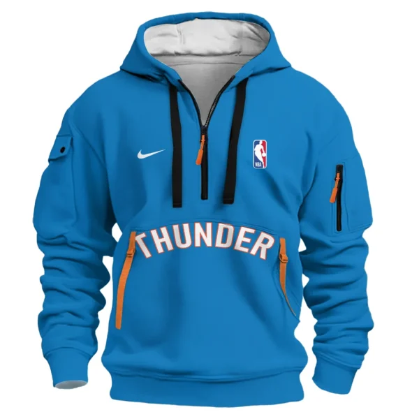 Casual Sports Hoodie Half Zipper, Modern Logo Detail Printing HVN1058 - Image 2