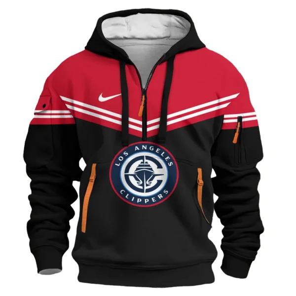Athletic Half-Zip Hoodie, Team-Style Logo Print Hoodie Gift For Football Fans HVN1060 - Image 2