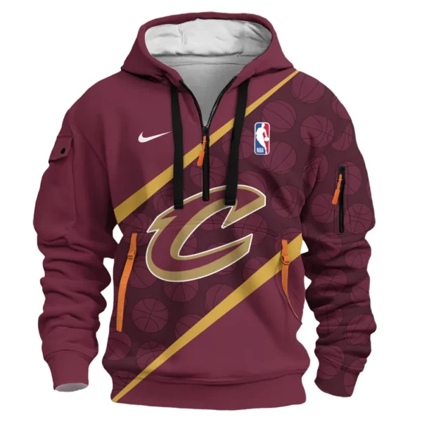 Athletic Half-Zip Hoodie, Team-Style Logo Print Hoodie Gift For Football Fans HVN1062 - Image 2