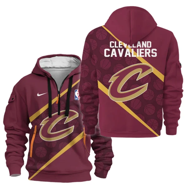 Athletic Half-Zip Hoodie, Team-Style Logo Print Hoodie Gift For Football Fans HVN1062