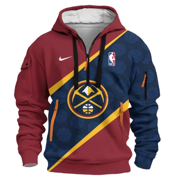 Casual Sports Hoodie Half Zipper, Modern Logo Detail Printing HVN1062 - Image 2