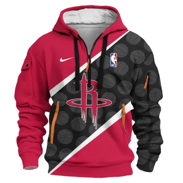 Everyday Hoodie Half Zipper, Athletic-Inspired Logo HVN1062 - Image 2