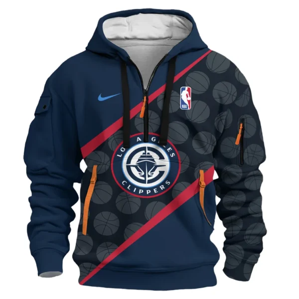 Lightweight Sports Hoodie Half Zipper, Unique Logo Print HVN1062 - Image 2