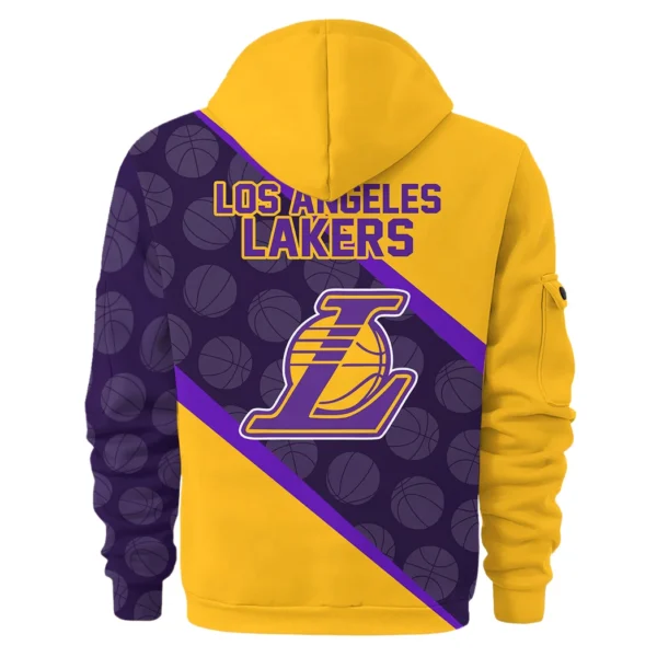 Street-Style Hoodie Half Zipper, Modern Sports Logo HVN1062 - Image 3