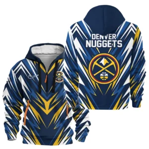 Street-Style Hoodie Half Zipper, Modern Sports Logo HVN1063