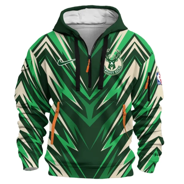 Everyday Hoodie Half Zipper, Athletic-Inspired Logo HVN1063 - Image 2