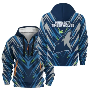 Street-Style Hoodie Half Zipper, Modern Sports Logo HVN1063