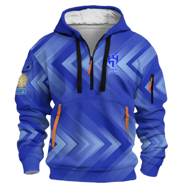 Lightweight Sports Hoodie Half Zipper, Unique Logo Print HVN1064 - Image 2