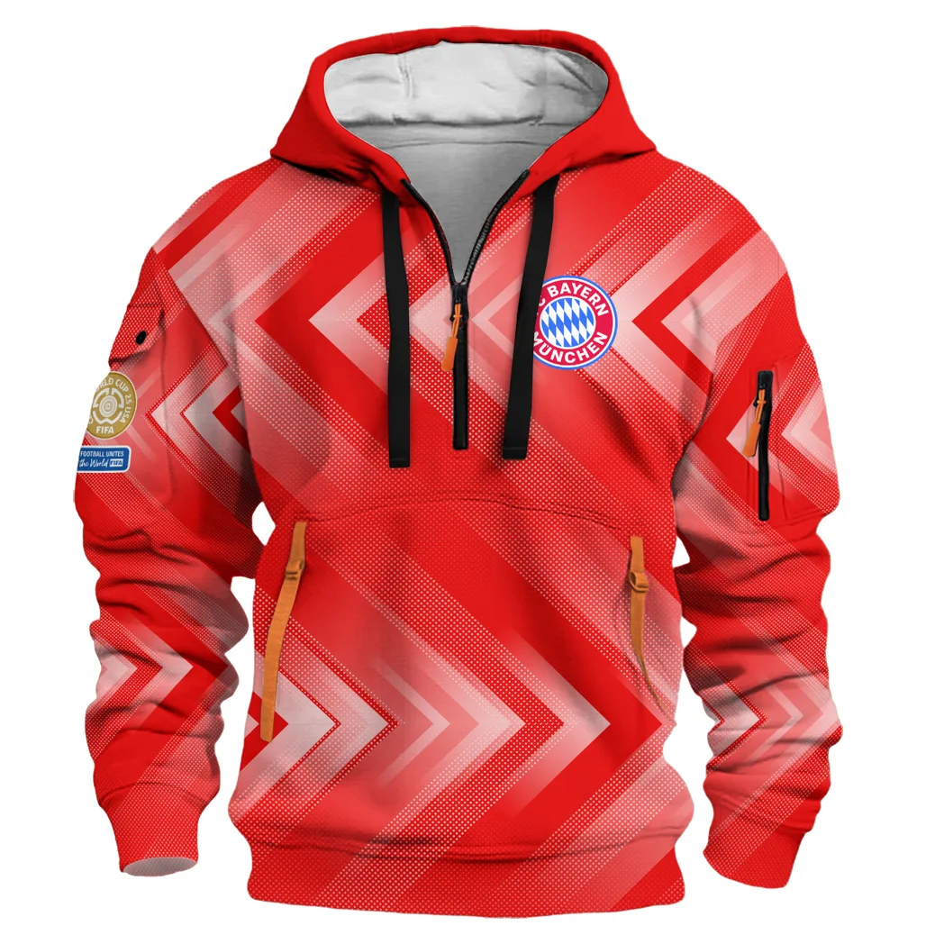 Casual Sports Hoodie Half Zipper, Modern Logo Detail Printing HVN1064 - Image 2