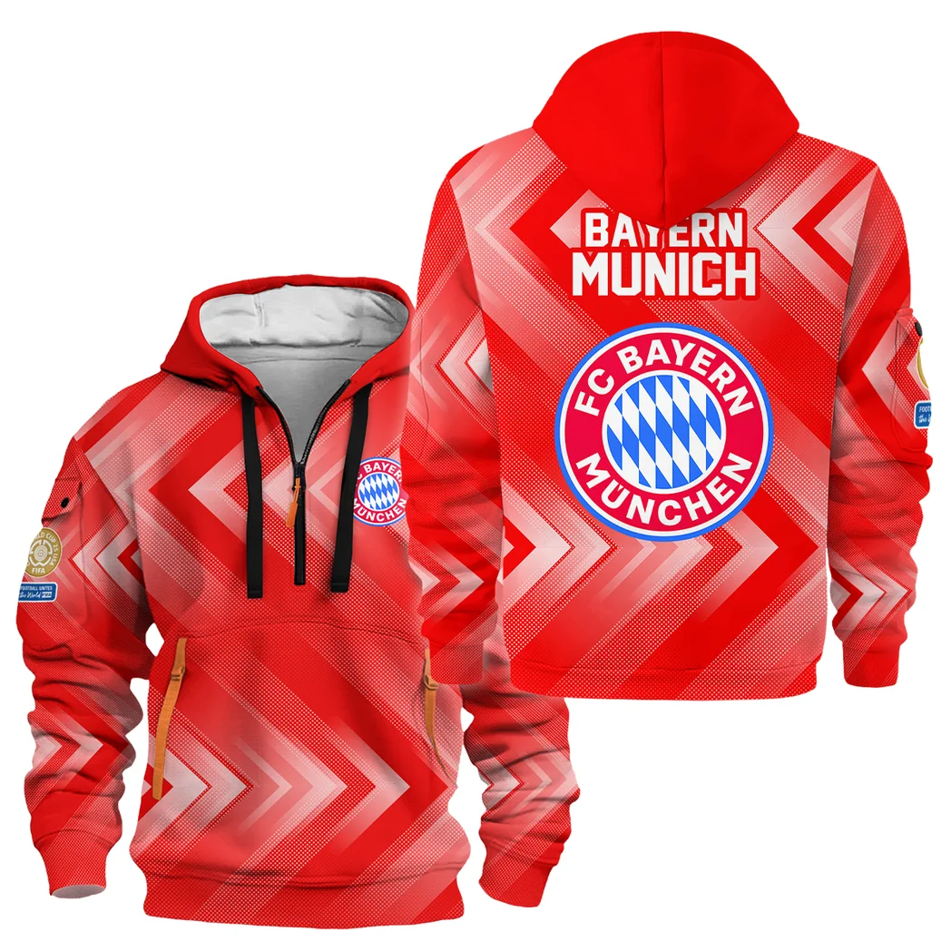 Casual Sports Hoodie Half Zipper, Modern Logo Detail Printing HVN1064