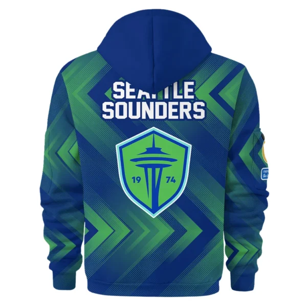 Athletic Half-Zip Hoodie, Team-Style Logo Print Hoodie Gift For Football Fans HVN1064 - Image 3