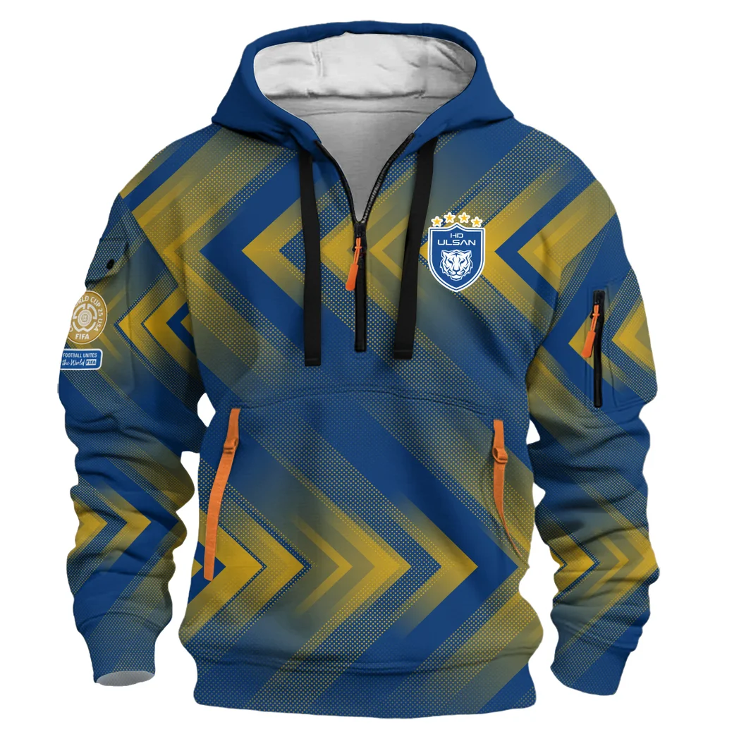 Casual Sports Hoodie Half Zipper, Modern Logo Detail Printing HVN1064 - Image 2