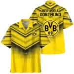 Gelber Fan-Fußball Hawaiian Shirt, Everyday Fan Button Shirt HVN1065BD