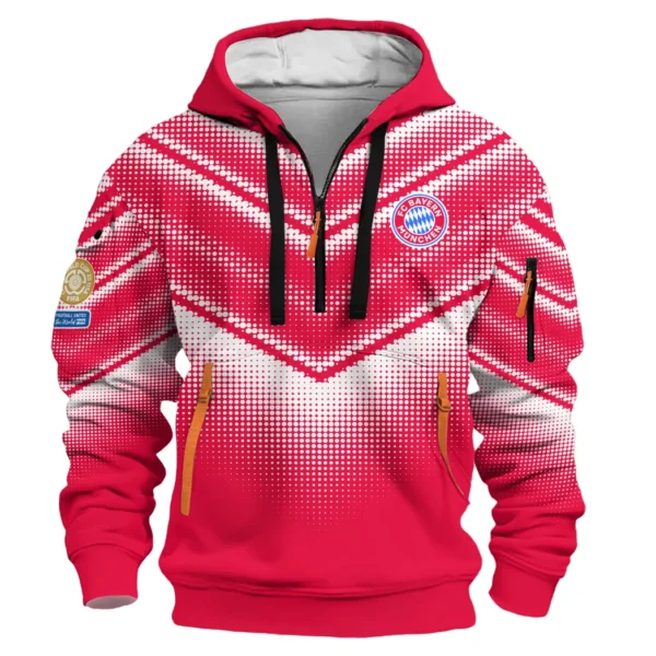 Athletic Half-Zip Hoodie, Team-Style Logo Print Hoodie Gift For Football Fans HVN1065 - Image 2