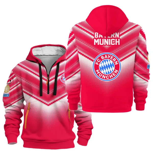 Athletic Half-Zip Hoodie, Team-Style Logo Print Hoodie Gift For Football Fans HVN1065