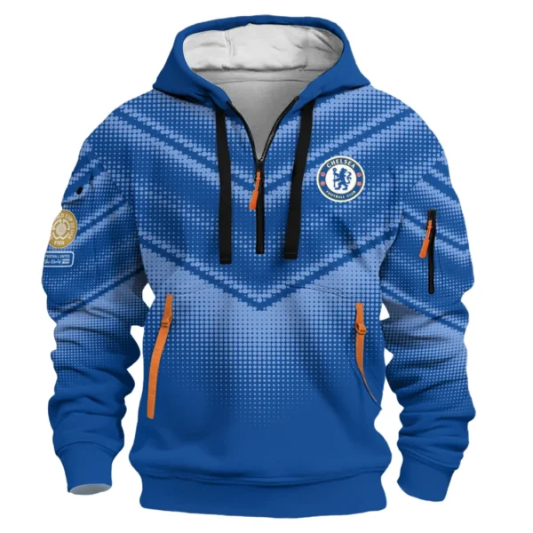 Casual Sports Hoodie Half Zipper, Modern Logo Detail Printing HVN1065 - Image 2