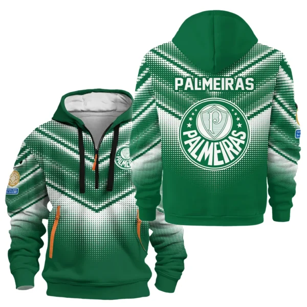 Street-Style Hoodie Half Zipper, Modern Sports Logo HVN1065