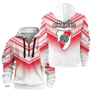 Athletic Half-Zip Hoodie, Team-Style Logo Print Hoodie Gift For Football Fans HVN1065