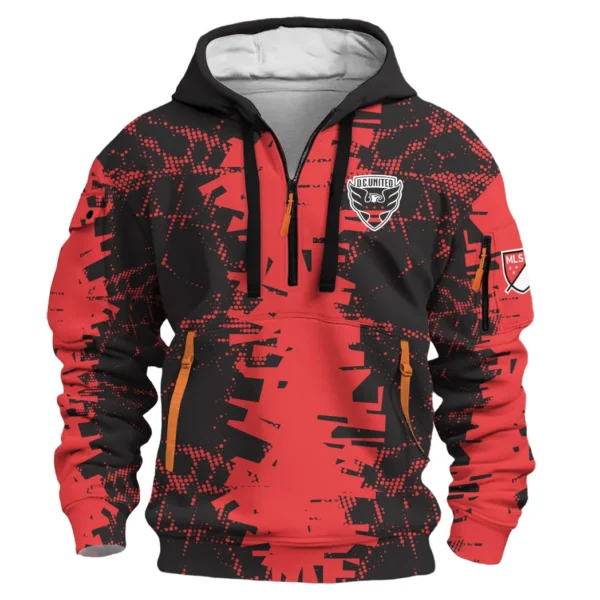 Lightweight Sports Hoodie Half Zipper, Unique Logo Print HVN1066 - Image 2