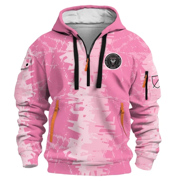 Street-Style Hoodie Half Zipper, Modern Sports Logo HVN1066 - Image 2