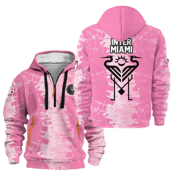 Street-Style Hoodie Half Zipper, Modern Sports Logo HVN1066