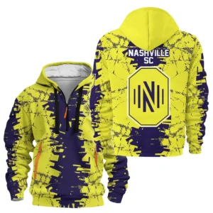 Athletic Half-Zip Hoodie, Team-Style Logo Print Hoodie Gift For Football Fans HVN1066