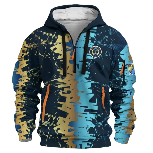 Everyday Hoodie Half Zipper, Athletic-Inspired Logo HVN1066 - Image 2