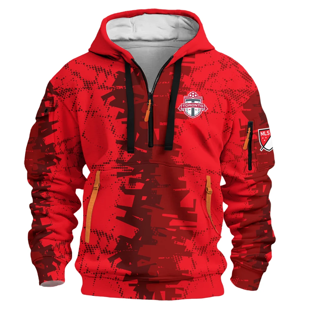 Outdoor Half-Zip Hoodie, Team Spirit Logo Design HVN1066 - Image 2