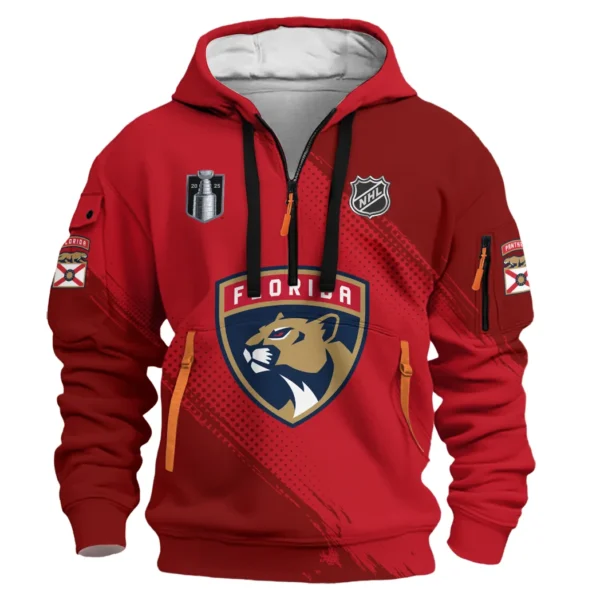 Everyday Hoodie Half Zipper, Athletic-Inspired Logo HVN1074 - Image 2
