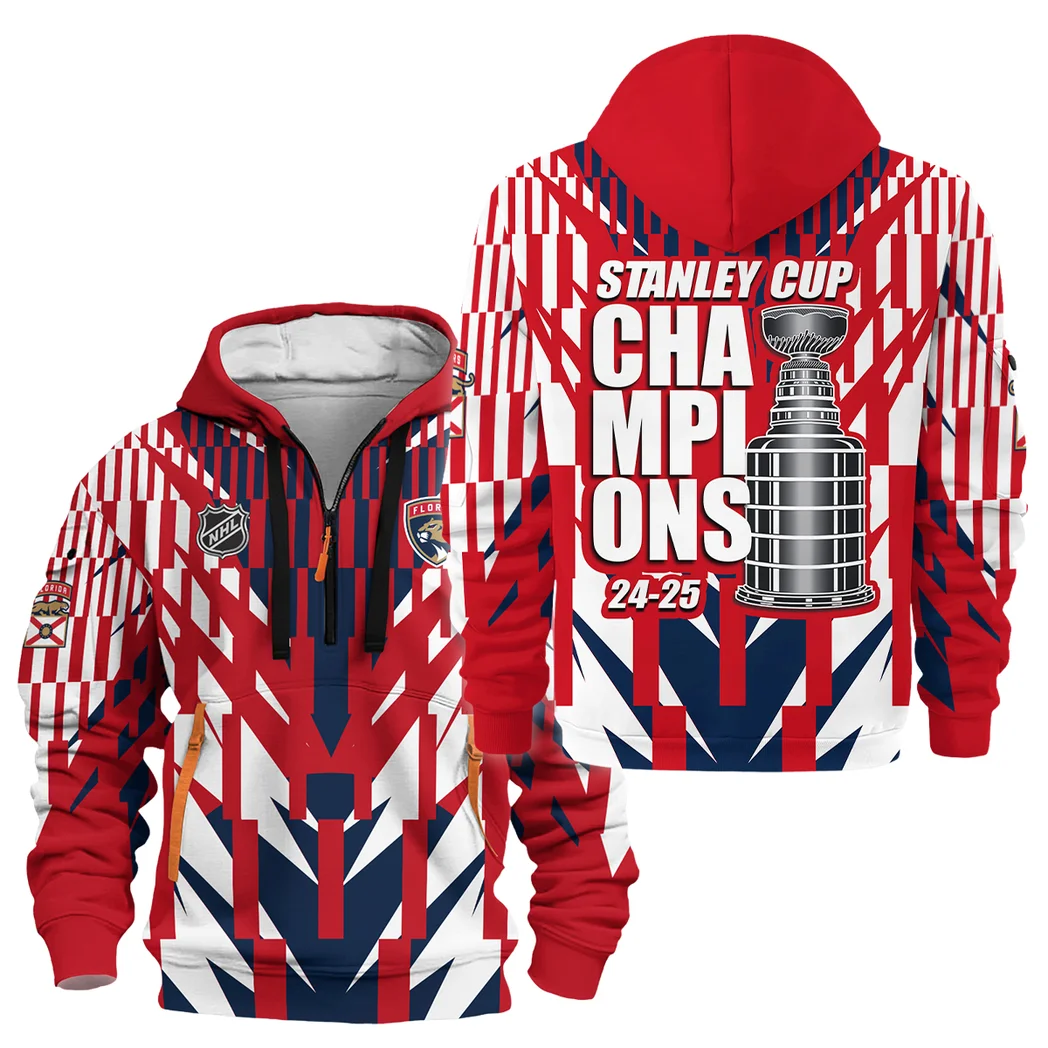 Outdoor Half-Zip Hoodie, Team Spirit Logo Design HVN1075