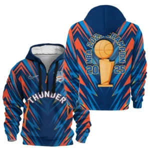 Street-Style Hoodie Half Zipper, Modern Sports Logo HVN1076