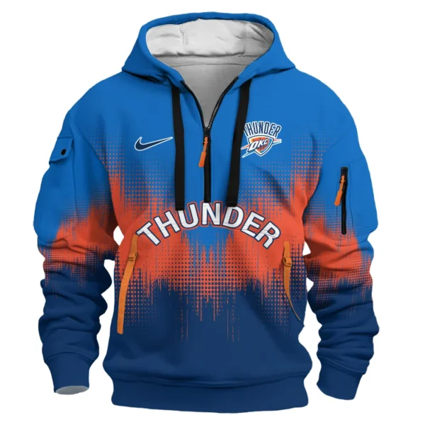 Casual Sports Hoodie Half Zipper, Modern Logo Detail Printing HVN1078 - Image 2