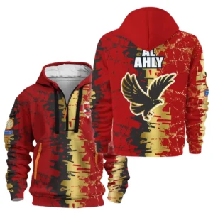 Street-Style Hoodie Half Zipper, Modern Sports Logo HVN1082