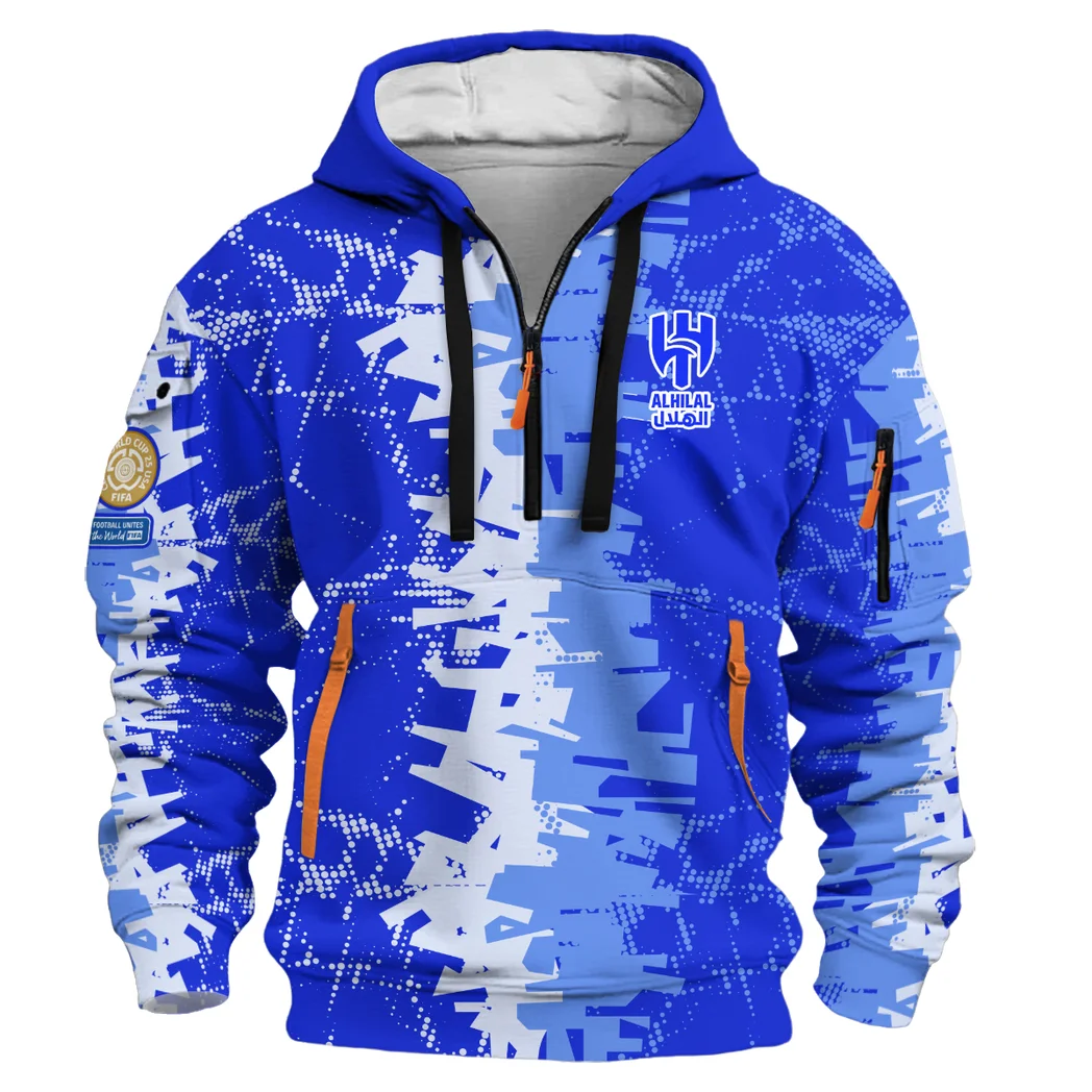 Training Hoodie Half Zipper, Fan-Friendly Logo Design HVN1082 - Image 2