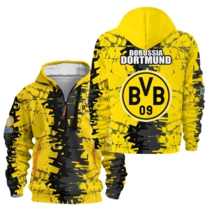 Athletic Half-Zip Hoodie, Team-Style Logo Print Hoodie Gift For Football Fans HVN1082