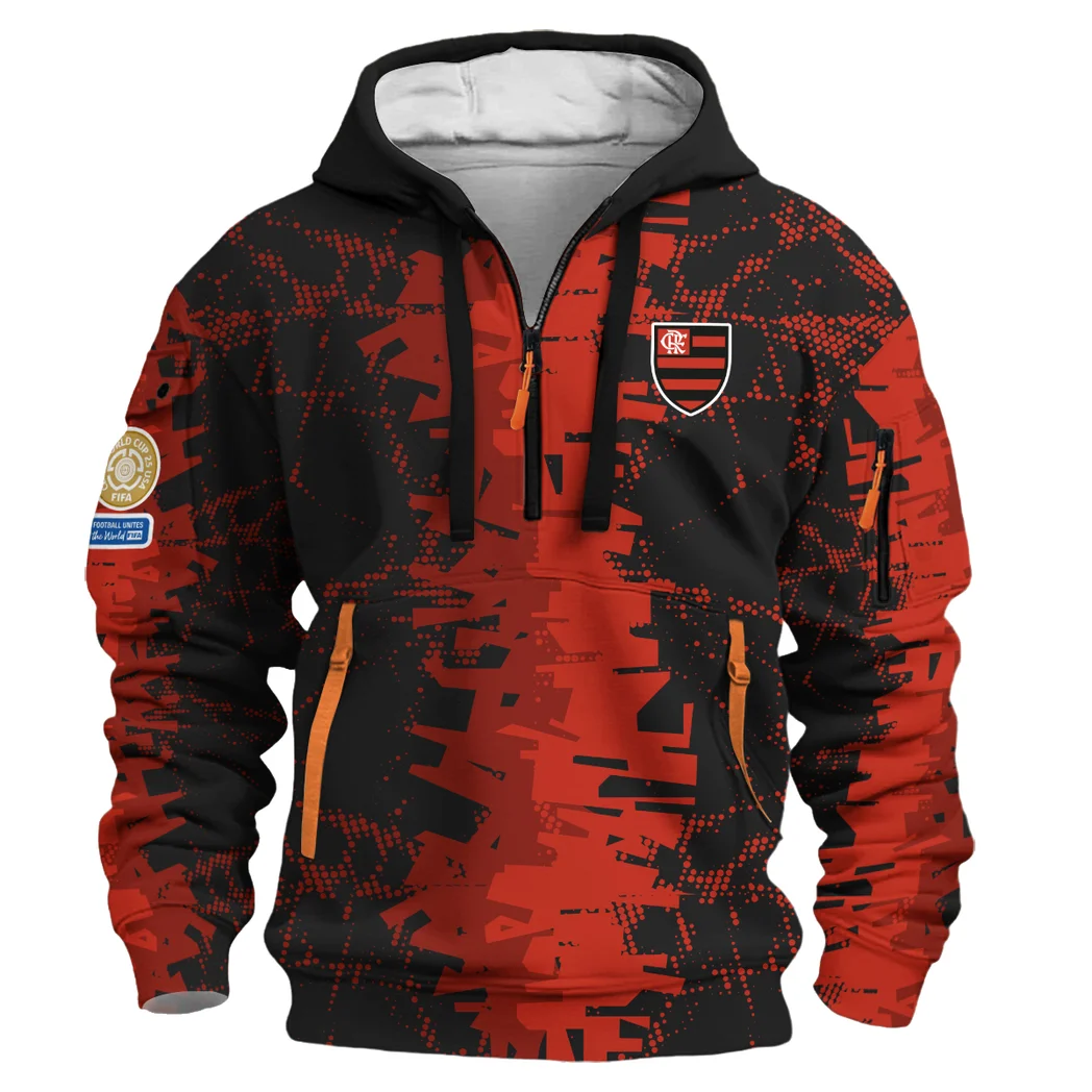 Outdoor Half-Zip Hoodie, Team Spirit Logo Design HVN1082 - Image 2