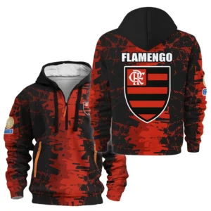 Outdoor Half-Zip Hoodie, Team Spirit Logo Design HVN1082