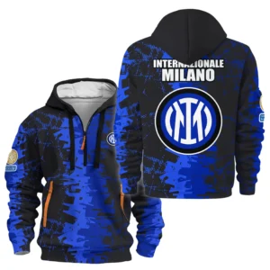 Street-Style Hoodie Half Zipper, Modern Sports Logo HVN1082